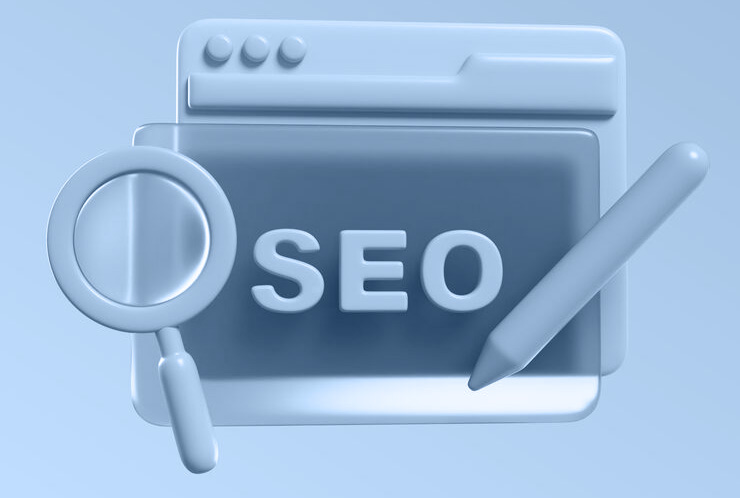 typographic illustration that says SEO