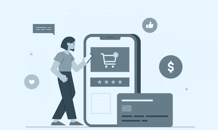 illustration of someone selling seo services