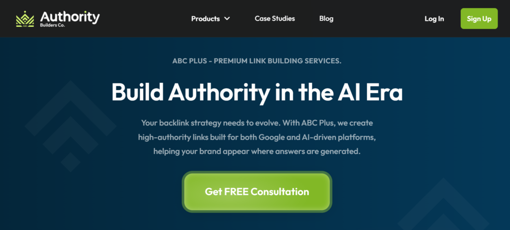 screen shot of authority builders
