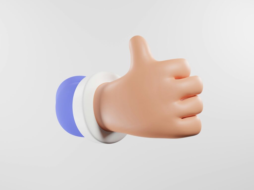 a thumbs up representing a validated link