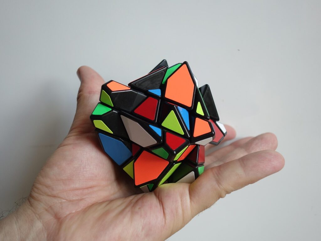 a rubics cube meant to represent why adult seo is hard