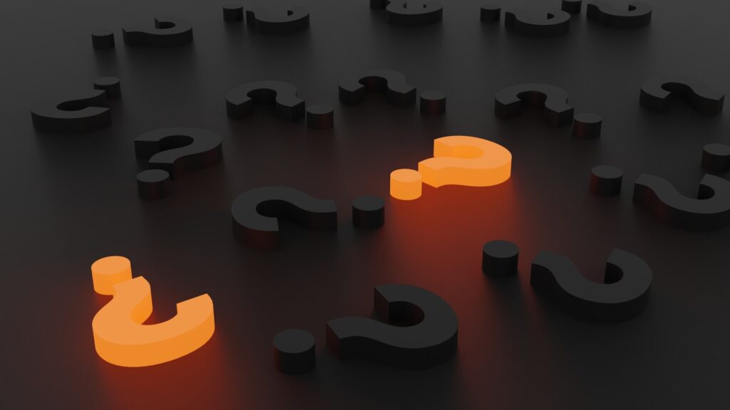 illustration of question marks 3d pattern representing choosing link building services