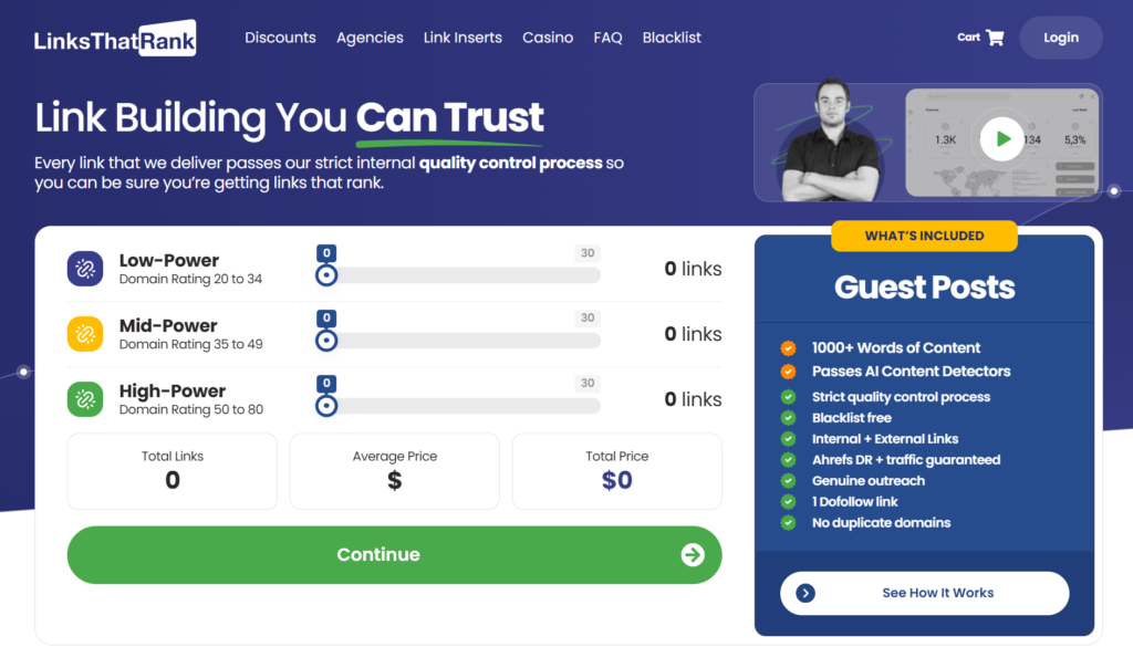 screen shot of linkthatrank