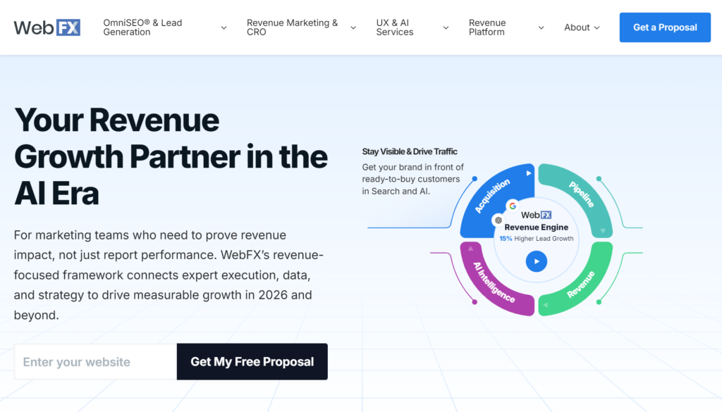 screen shot of Webfx a popular seo service